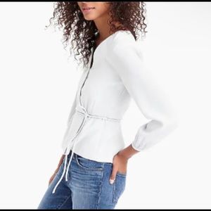 JCrew Drapey Crepe Faux Wrap Top